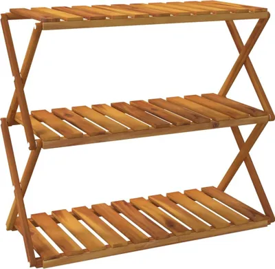 Produktbild von vidaXL Klappregal 3 Böden Braun 70x31x63 cm Massivholz Akazie
