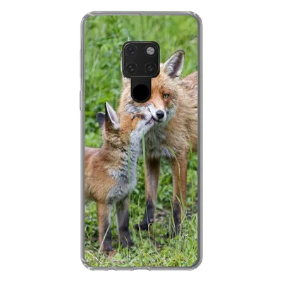 Produktbild von MuchoWow® Handyhülle Schutzhülle Hülle für Huawei P40 Lite Füchse - Kind - Gras Silikon Softcase Handy Hülle - Handy