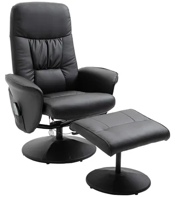 Produktbild von Relaxsessel mit Hocker, drehbarer Fernsehsessel mit 10 Massagepunkte, Liegefunktion, Massagesessel mit Fernbedienung, Seitentasche, TV-Sessel