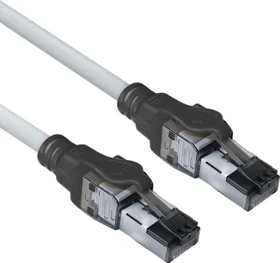 Produktbild von ACT Grau 5 Meter S/FTP CAT6A IDC 4PPoE / PoE++ 100W LSZH Patchkabel snagless mit RJ45 Steckern (FB4005)