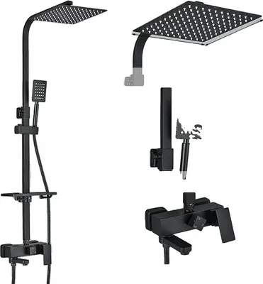 Produktbild von Duscharmatur-Set, Wandmontiert, Regenwasser-Badewanne
