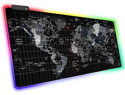 Obrázek produktu pro Herní RGB podložkaPolyuretan40934 - Černá 90x40 pro myš s LED podsvícením KP40934