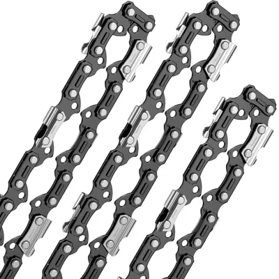 3 Sägeschienenketten 50 cm, 72 Treibglieder, 1,6 mm, 3/8