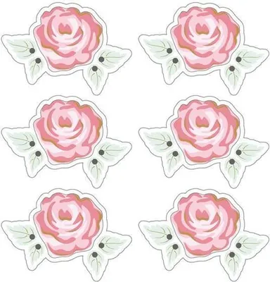 Produktbild von Aufkleber 3D 4 cm - Romantische Rosen mit weißer Kontur