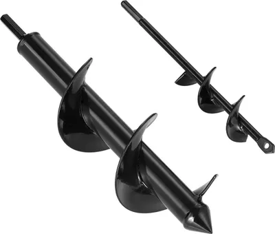 Image de 2 forets hélicoïdaux 11,8" et 8,6" Outil de forage en spirale pour trous de poteaux