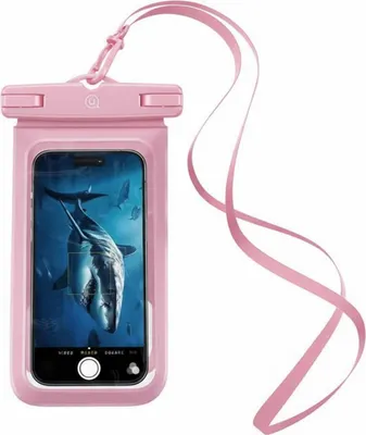 Produktbild von Usams, Wasserdichte Hülle für 7 Zoll Smartphone mit praktischer Doppeltasche, Rosa