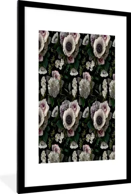 Produktbild von MuchoWow® MuchoWow® Gerahmtes Poster Blumen - Anemone - Rosa 60x90 cm - Poster mit zchwarzem Bilderrahmen - Dekoration - Wandposter Wohnzimmer - Hochwertig