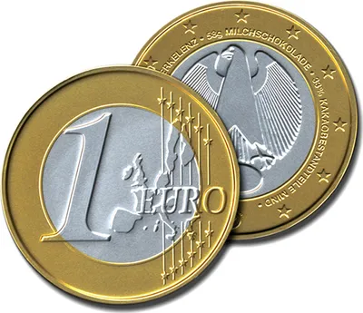 Produktbild von Stereo Schokomünze XL Taler aus Milchschokolade als Euro Münze 58g