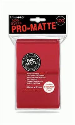 Produktbild von 100 Ultra Pro Card Protector Sleeves : Pro-Matte - 66 x 91mm, Farbe:rot / red