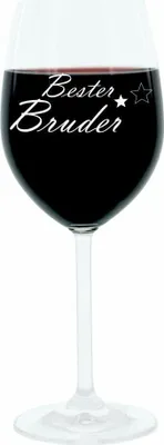 Obrázek produktu pro Sklenice na víno Leonardo 400 ml, Best Brother, dárková sklenice na náladu s vtipným gravírováním, sklenice na náladu, 22 cm