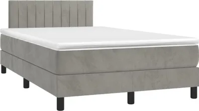 Produktbild von vidaXL Boxspringbett mit Matratze Hellgrau 120x190 cm Samt