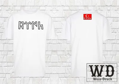 Produktbild von Türk Oversize T-Shirt bestickt in High Quality 3D Stick Göktürk Türkiye Vatan Wessdruck Weiß Schwarz S