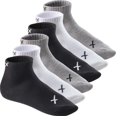 Produktbild von CFLEX Lifestyle Herren & Damen Kurzschaft Socken (6 Paar), Baumwoll Quarter Socken - Black-Grey-White Mix 35-38