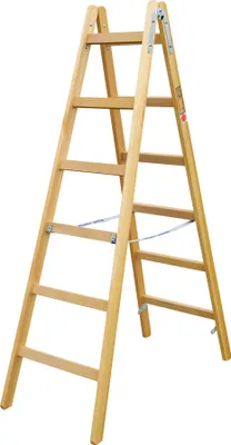 Produktbild von Iller Holz Stehleiter Classic mit Eimerhaken 2x5 Sprossen