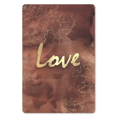 Produktbild von MuchoWow® Mauspad Mousepad Zitat - Liebe - Braun - Gold 18x27 cm - Mousepads - Maus Mat - Pad - Mausunterlage