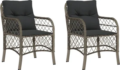 Produktbild von VidaXL 365155, Terrasse, Gepolsterter Sitz, Polyrattan, Stahl, Grau, 110 kg, 585 mm