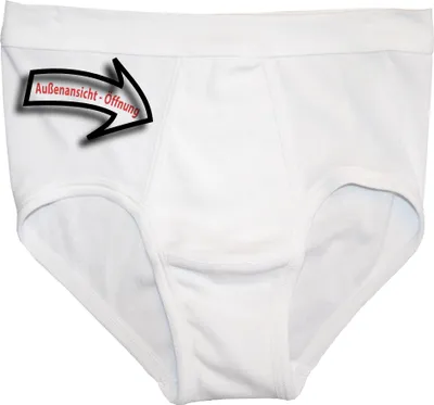 Produktbild von HERMKO 3240 5er Pack Herren Slip mit Eingriff und Weichbund aus 100% Baumwolle, Größe:D 14 = EU 8XL, Farbe:weiß