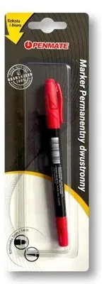 Image de Marqueur permanent double face rouge PENMATE