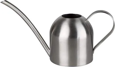 Immagine prodotto di Annaffiatoio in acciaio inossidabile, 500 ml, mini, beccuccio lungo, finitura spazzolata, impugnatura comoda, per ufficio, casa, balcone
