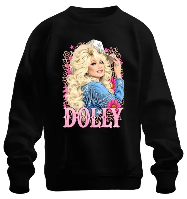 Productafbeelding van Dolly Parton, legende van de countrymuziek, cowgirl, westerzangeres, sweatshirt, zwart, maat M