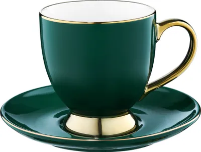 Produktbild von Filiżanka porcelana ze spodkiem Ambition Royal zielono-złota 220ml