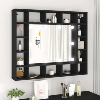 Produktbild von ZMH LED-Spiegelschrank Schwarz 91x15x76,5 cm