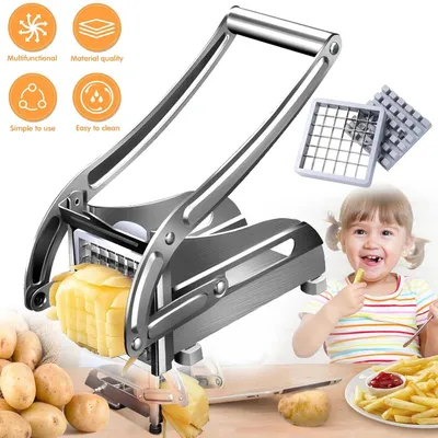 Produktbild von Pommesschneider Edelstahl Rutschfester Pommespresse Schneider Gemüseschneider