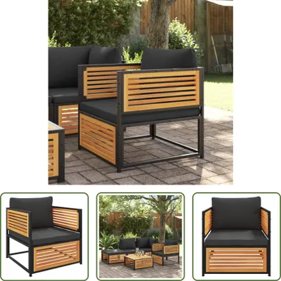 Produktbild von The Living Store Gartensessel mit Kissen Massivholz Akazie