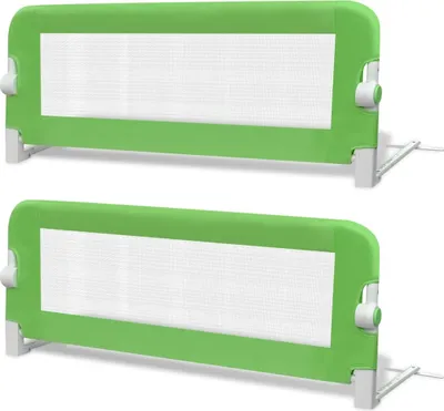 Produktbild von vidaXL Kleinkind-Bettschutzgitter 2 Stk. Grün 102x42 cm
