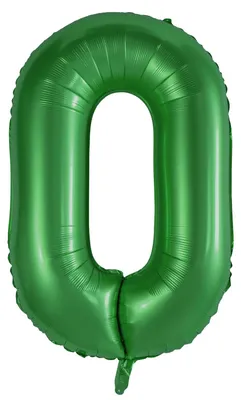 Produktbild von Folienballon 100cm Zahl 0 matt grün
