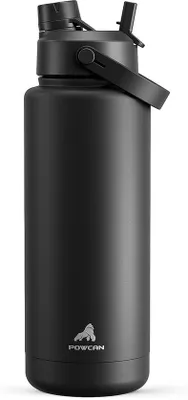 Produktbild von Isolerter Wasserflasche 40 oz mit 2-in-1 Grasstange und Korkverschluss, hält 24 Stunden kalt, leckfrei, BPA-frei, doppelwandige Edelstahlwasserflasche für Sport und Schule (Nachtgestalt)