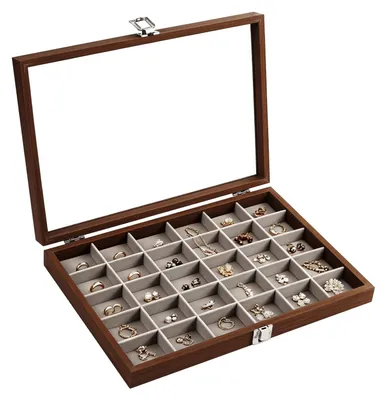 Produktbild von Holz Schmuck Organizer mit 30 Fächern