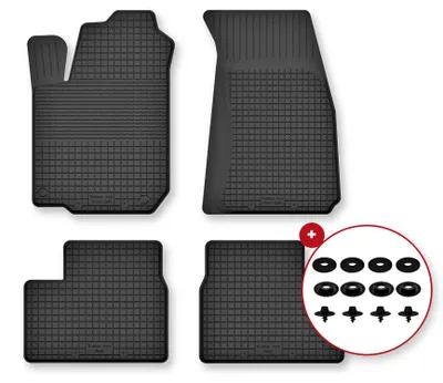 Image de Tapis de sol en caoutchouc pour Dacia Lodgy 2012- – 4 pièces, noirs, semi-universel, adapté