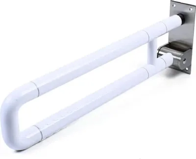 Immagine prodotto di Maniglione per bagno - Maniglione ribaltabile per WC - Acciaio inossidabile - Portata 226,8 kg - Lunghezza 60 cm, 60×8×20 cm - Bianco