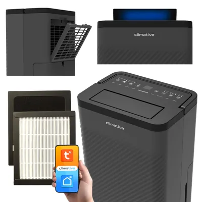 Obrázok produktu pre Odvlhčovač vzduchu 20 l / 24 l čistička 2v1 Climative DH-24 Nexi UV ION WiFi HEPA do 40 m² Smart Life, Tuya, Ionizácia, Režim spánku Čierny