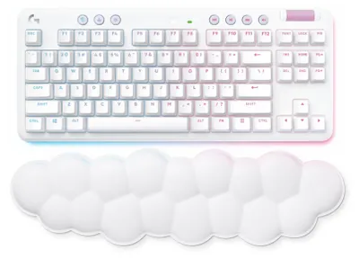 Productafbeelding van Logitech G G715 - Toetsenbord - Zonder numeriek keypad - Achtergrondverlichting - Bluetooth, 2.4 GHz - AZERTY - Frans - Toetsmechanisme: Tactiel - wit