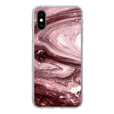 Produktbild von MuchoWow® Handyhülle Schutzhülle Hülle für iPhone X Marmor - Gold - Rosa Silikon Softcase Handy Hülle - Handyhülle