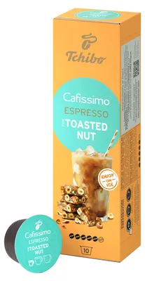 Produktbild von Tchibo Cafissimo Flavoured Summer Edition Espresso Toasted Nut Kaffeekapseln, 10 Stück, Espresso, Geschmack von gerösteten Nüssen, ohne Süßungsmittel, Limited Edition