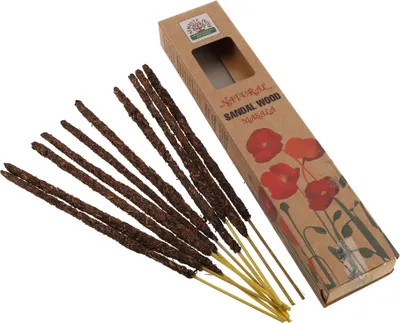 Produktbild von Natürliche Handgerollte ORKAY Räucherstäbchen aus Süd Indien - Sandal Wood Masala, Braun, 23*4,5*2 cm, Indische Räucherstäbchen