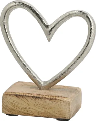 Produktbild von Aufsteller Deko Herz silber Hochzeit Aluminium Holz
