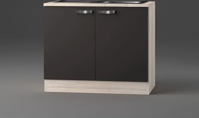 Produktbild von Küchen Spülenunterschrank mit Arbeitsplatte und Einbauspüle Faro SAPL106-9 in anthrazit 100 cm breit