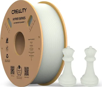 Produktbild von PLA Filament, offizielles Creality PLA Filament, 3D Drucker Filament für Hochgeschwindigkeitsdruck, Maßgenauigkeit +/-0.03 mm, 1 kg/Spule (Weiß), für die meisten FDM 3D Drucker