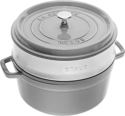 Zdjęcie produktu dla STAUB La Cocotte cast iron round pot with insert 40508-819-0 - 3.8 ltr. graphite