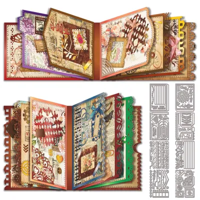 Zdjęcie produktu dla Omgoods - Zestaw 94 szablonów do stemplowania, idealnych do tworzenia kartek i scrapbookingu