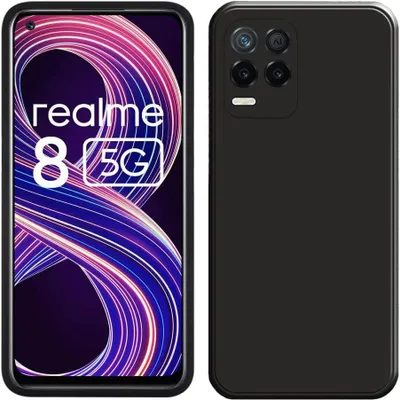 Immagine prodotto di Custodia per OPPO Realme 8 5G, custodia protettiva in silicone morbido in gomma liquida Nero