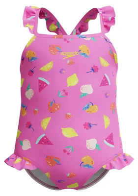 Produktbild von Speedo Frill Thinstrap One Piece Schwimmanzug für Mädchen, Rosa, 6 Jahre