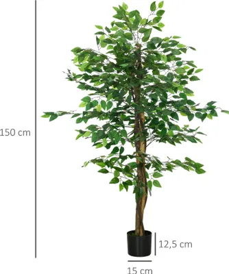 Productafbeelding van HOMCOM Kunstplant, 150 cm, kunstplant met sierpot, kunstmatig mos, groen