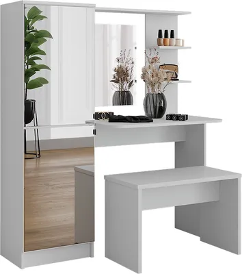 Immagine prodotto di Tavolo da toilette Vicco Jasmin Bianco 123 x 141.2 cm con panca, Model 51268