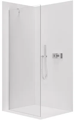 Image de Paroi de douche walk-in Onyx Y, gauche/droite - 10 mm - chromé, verre transparent - 120x200 cm