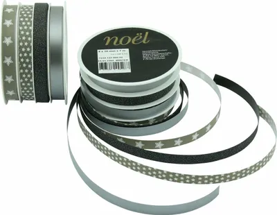 Imagen del producto de Cinta navideña, cinta para regalos de invierno, 4 x 10 mm x 7 m - 2 rollos